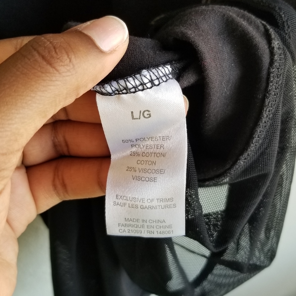 Ardene| Black Short Sleeve Shirt with Mesh - Picture 3 of 9